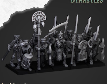 Ancient Guard with Halberds - Eternal Dynasty by Highlands Miniatures - 3D Print - Fantasy - RPG