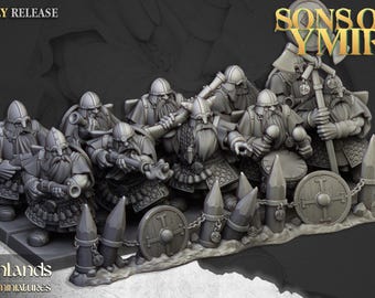 Dwarf Marksman Units - Sons of Ymir by Highlands Miniatures - 3D Print - Fantasy - Mini