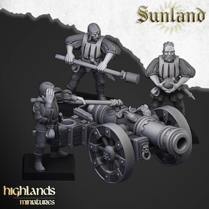 Sunland Great Cannon by Highlands Miniatures - 3D Print - Fantasy - RPG