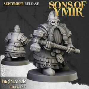 Dwarf Kingsguard Units -Sons of Ymir by Highlands Miniatures - 3D Print - Fantasy - Miniature - RPG