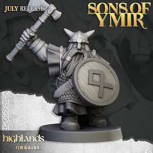 Dwarf Warrior Units - Sons of Ymir by Highlands Miniatures - 3D Print - Fantasy - Mini