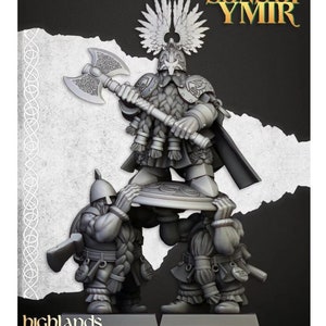 Dwarf with Sheild Bearers - Sons of Ymir by Highlands Miniatures - 3D Print - Fantasy - RPG