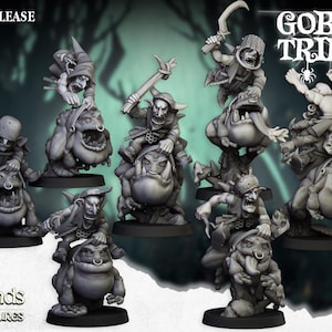 Swamp Goblin Frog Riders with Handweapons - Goblin Tribes by Highlands - 3D Print - Fantasy - RPG