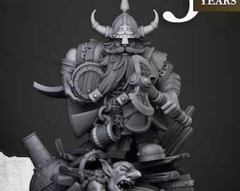 Dwarf Brewmaster - Sons of Ymir by Highlands Miniatures - 3D Print - Fantasy - RPG