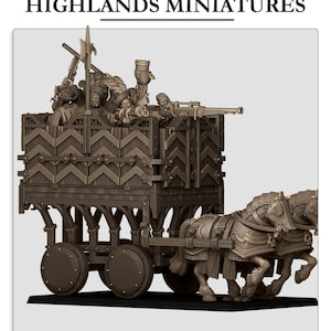 Sunland Armored Wagon by Highlands Miniatures - 3D Print - Fantasy - RPG