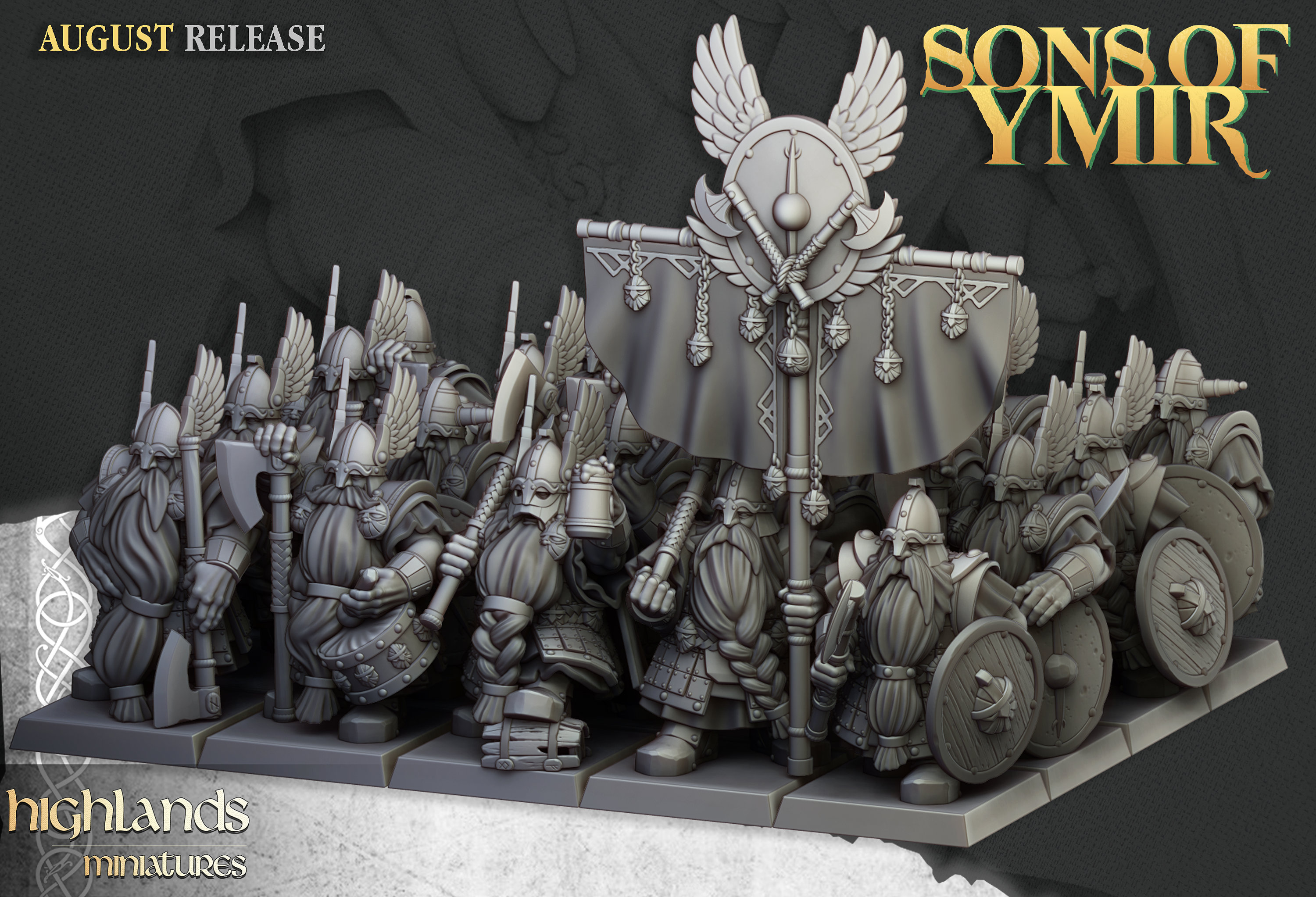 Dwarf Veteran Units -Sons of Ymir by Highlands - 3D Print - Fantasy - RPG