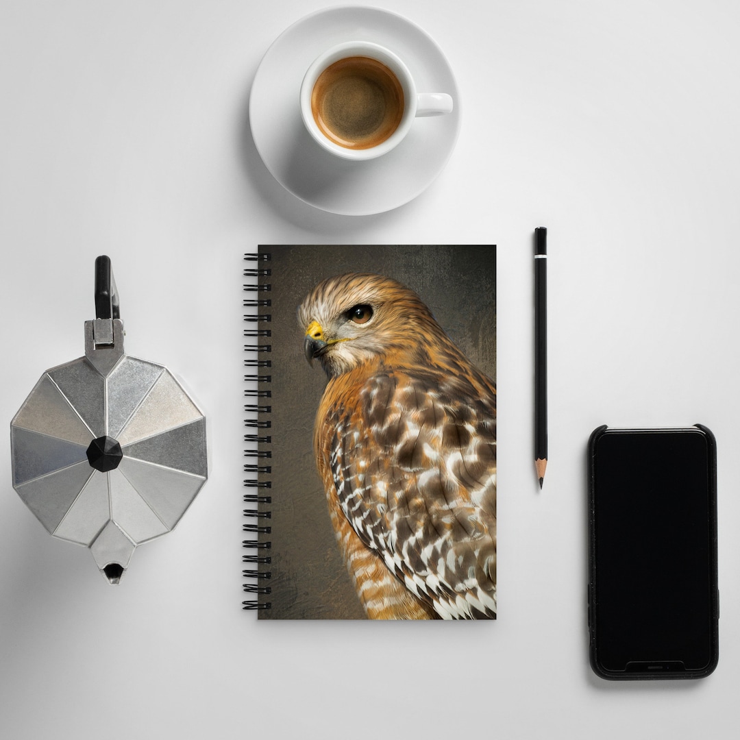Red Shoulder Hawk Spiral Notebook - Etsy