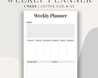 Minimalist Weekly Planner Printable | Schedule Template | Productivity ...