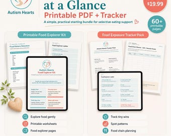 Autism Food Explorer Printable Kit, Selective Eating PDF, Food Exposure Tracker, Picky Eating Support, Sensory Food Workbook for Kids