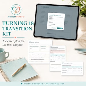 Turning 18 Transition Planning Kit | Autism Supported Decision Making Workbook, SSI Checklist, Hippa Release Script, IEP Prep PDF & App