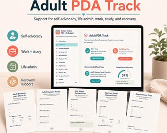 Adult PDA Track | Autism Support, Low Demand Parenting, Life Admin (Fillable PDF)