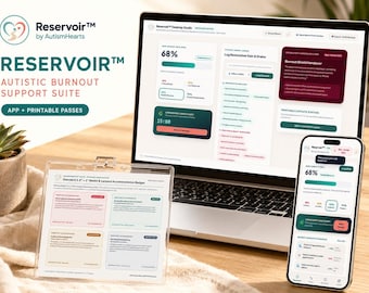Autistic Burnout Support App & Cards, Sensory Tracker, ADA Accommodation Pass (Digital Download)