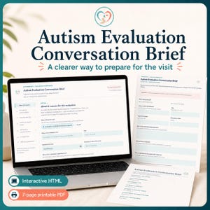 Informe breve para la conversación sobre evaluación del autismo / PDF rellenable e imprimible y HTML interactivo