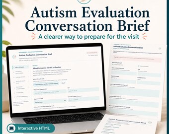 Autism Evaluation Conversation Brief | Fillable, Printable PDF & Interactive HTML