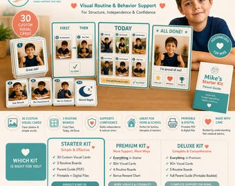 Custom Autism Visual Schedule Cards, Personalized Routine Board (Digital Download)