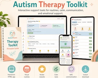 Interactive Autism Toolkit App | Visual Routines, Stickers, AAC Board (Digital Download)