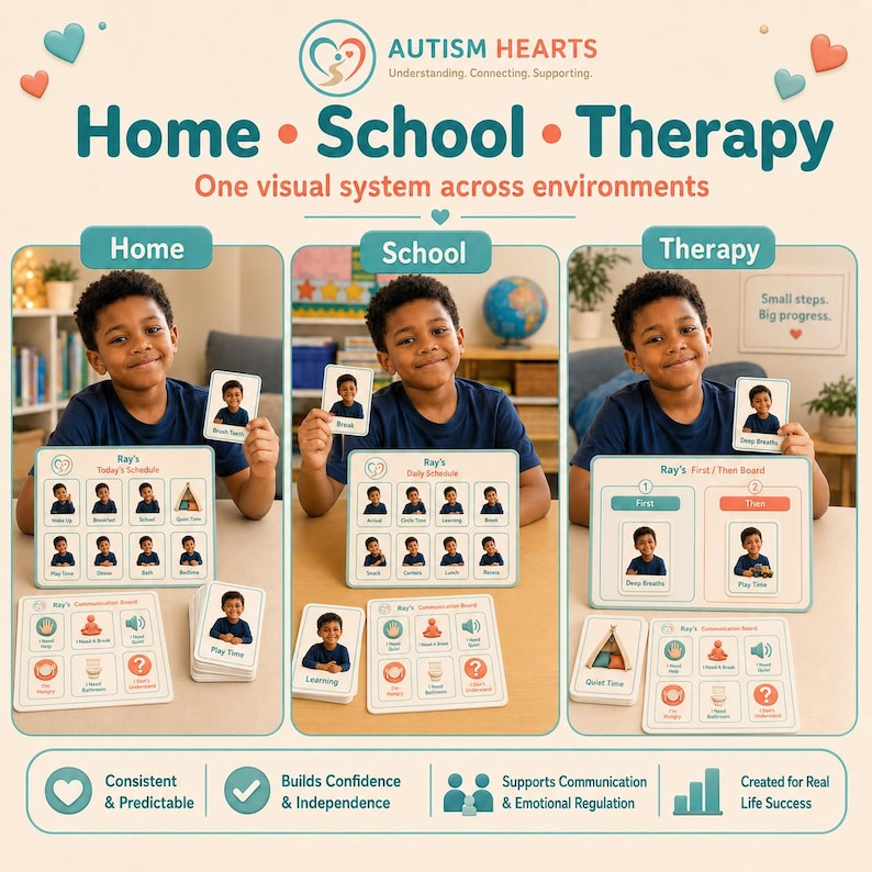 Personalized Autism Visual Support Cards, 60 Custom Routine ...