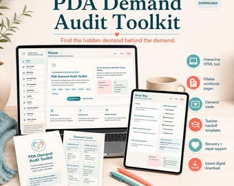PDA Demand Audit Toolkit, Low Demand Parenting, Autism Support (Fillable PDF)