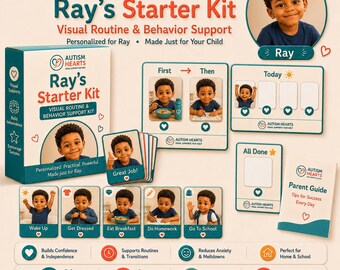 Custom Autism Visual Schedule Cards, 30 Personalized Cards + Boards, Routine Cards for Autistic Child, First Then Board