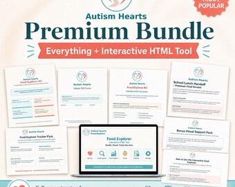 Autism Food Explorer Bundle, Interactive HTML Tool, Printable DOCX, Tracker (Digital Download)