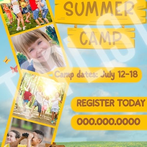 DIY SUMMER FLYER, Kids Summer Camp, Childcare Flyer, Kids Flyer, After School Program, Childcare Provider, Camp Flyer, Canva
