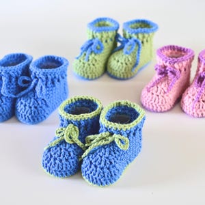 Handmade Cotton Crochet Baby Booties (0–3 Months) – Soft Newborn Shoes, 10cm, Baby Shower Gift