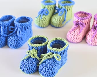 Sapatinhos de crochê de algodão para bebês (0-3 meses) - Sapatos macios para recém-nascidos