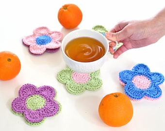 Crochet Flower Coaster: Y2K Danish Pastel Home Decor