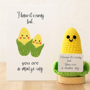 Positive Corn Plushie - The Perfect Gift for Friends l BFF gift l gift for her / him l Long distance friendship l Sweet and Supportive gift