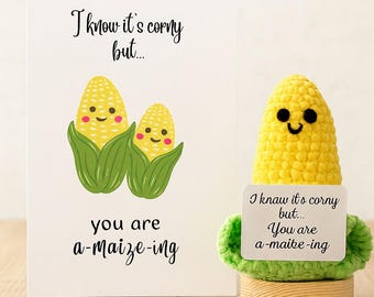 Positive Corn Plushie - The Perfect Gift for Friends l BFF gift l gift for her / him l Long distance friendship l Sweet and Supportive gift