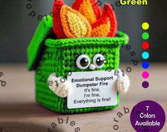 Supporto emotivo Cassonetto Fuoco,Supporto emotivo Uncinetto | Bambola del fuoco del cassonetto fatta a mano all'uncinetto,Bambola all'uncinetto con supporto emotivo con carta positiva, decorazione pe