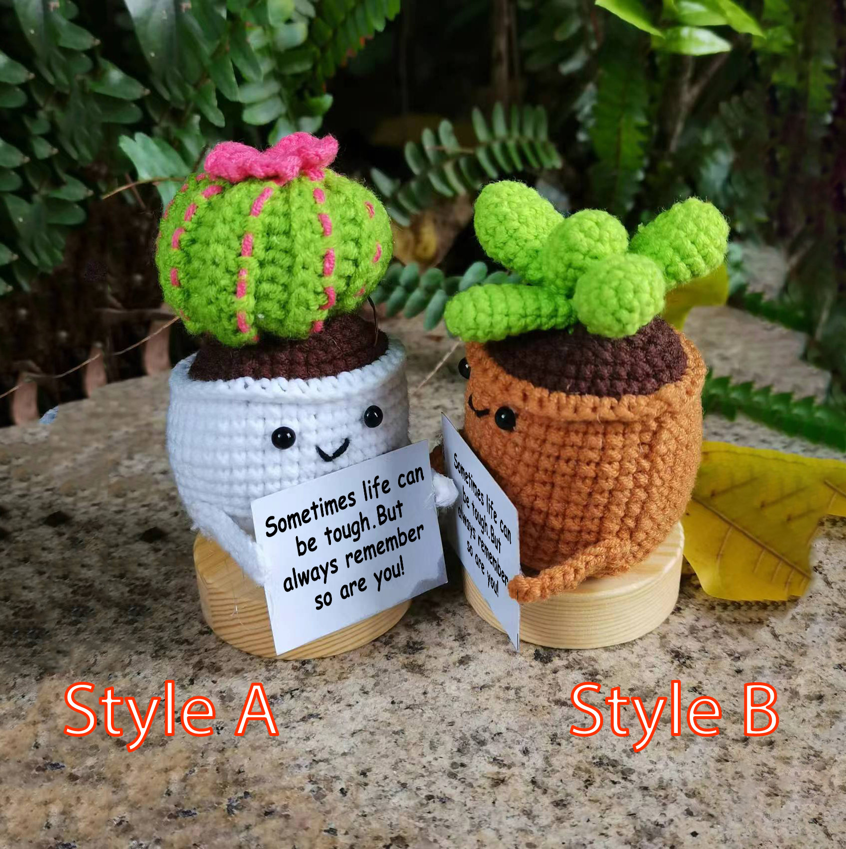 Cactus En Fil Crocheté Rose - Plante Artificielle Faite Main, Pot Inclus, 14,5 Cm, Cadeau Déco Mignon - 9