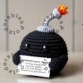 Crochet Stress Bomb, Emotional Support Bomb, Handmade Crochet Toy, Stress Relief Gift, Relaxation Gift, Fun Stress Ball, positive bomb product logo