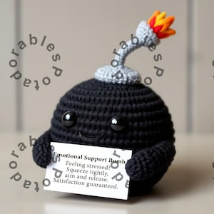 Bombe anti-stress au crochet, bombe de soutien émotionnel, jouet au crochet fait main, cadeau anti-stress, cadeau détente, balle anti-stress amusante, bombe positive