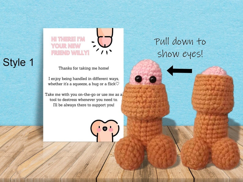Crochet Penis Stress Toy With Card L Funny Mature Gift L Anniversary crochet-penis-stress-toy-with-card-l-funny-mature-gift-l-anniversary