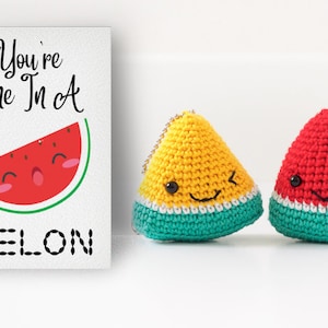Wassermelonen Puppe handgemacht l einzigartige Geschenke l Wassermelone Schlüsselanhänger l Geschenk für sie l Häkeln Obst l Paare Geschenk l Wassermelone Liebhaber