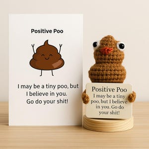 Positive Poo l Positive Potato l Mushroom Crochet l Pig Crochet l Funny Tomato l motivational plush l Unique Funny Gift l Plushy Desk Decor