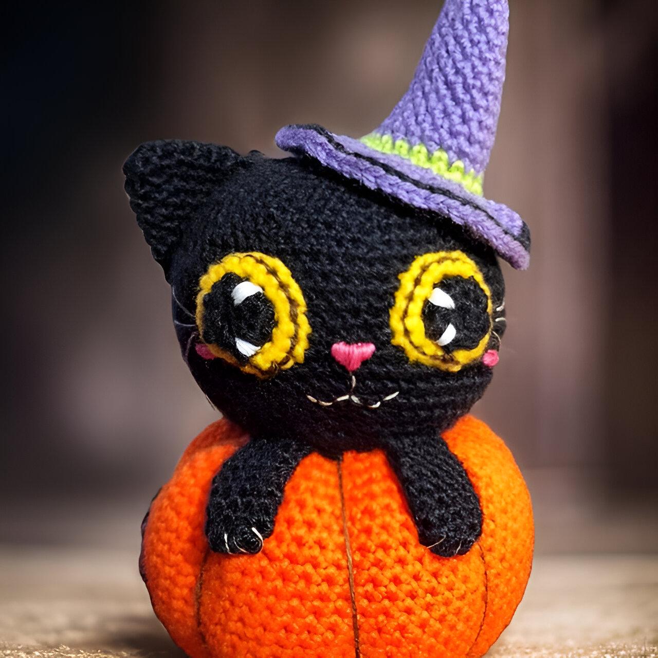 Peluche Citrouille Tricotée Avec Carte Et Porte-clés – Cadeau Positif, Soutien émotionnel, Décoration Mignonne