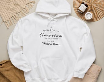 Amerikaanse Maine Coon Hoodie | Kattenliefhebber Kattenras Script Design