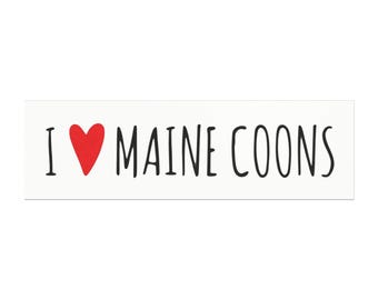 Automagneet met de tekst "I Love Maine Coons" — Automagneet voor kattenliefhebbers — geen logo