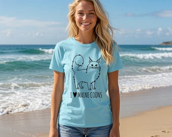 Maine Coon Cat T-Shirt — I Love Maine Coons Graphic Tee