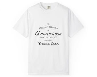 Verenigde Staten van Maine Coons - Unisex T-shirt met geverfde details
