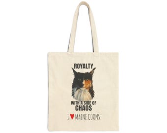 Maine Coon Royalty tote bag | I  Maine Coons canvas tote