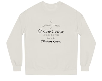 Maine Coon Cat Crewneck Sweatshirt | America Land of the Free design