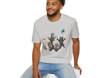 Cat Dance T-Shirt — Playful Kitten Graphic Tee
