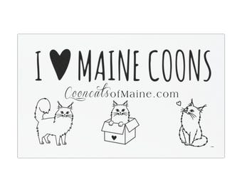 Automagneet met Maine Coon-print — Automagneet voor kattenliefhebbers