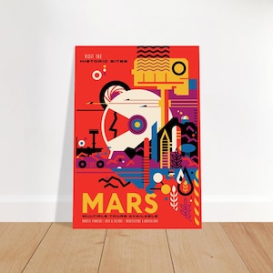 Vintage NASA Mars Poster - Stunning Artwork for Space Enthusiasts - Retro Decor