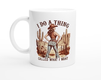 Vintage Cowgirl Mug - Inspirational Ceramic Coffee Cup - Perfect Gift for Cowgirl Lovers