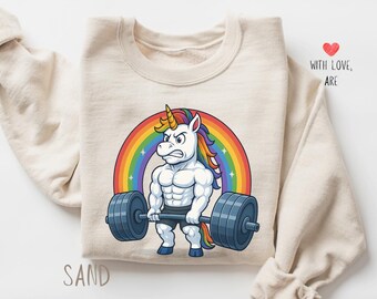 Sudadera de unicornio para gimnasio: sudadera para mejores amigas del gimnasio, sudadera de fitness, sudadera de entrenamiento, camiseta de gimnasio, camiseta con cubrezapatillas, regalo para amantes del gimnasio