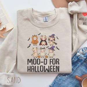 Moo-d For Halloween Sweatshirt - Highland Cow Sweatshirt, Highland Cow Crewneck, Highland Cow Shirt, Cow Gifts, Cow Shirt